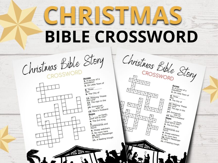 Christmas Bible Crossword For Kids Christmas Story Lesson Printable Christmas Party Games Sunday School Youth Group Bible Study Etsy