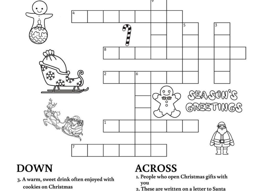Christmas Crossword Beeloo Printable Crafts And Activities For Kids