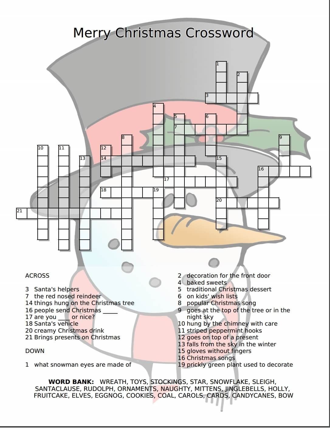 Christmas Crossword Google Quiz  Christmas Crossword Google Quiz
