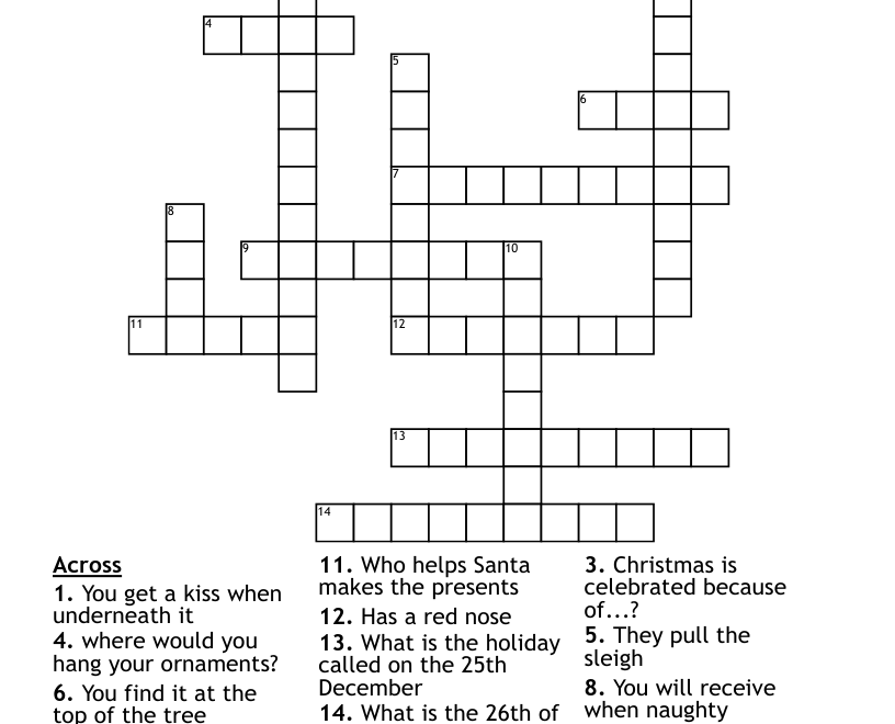 Christmas Crossword WordMint