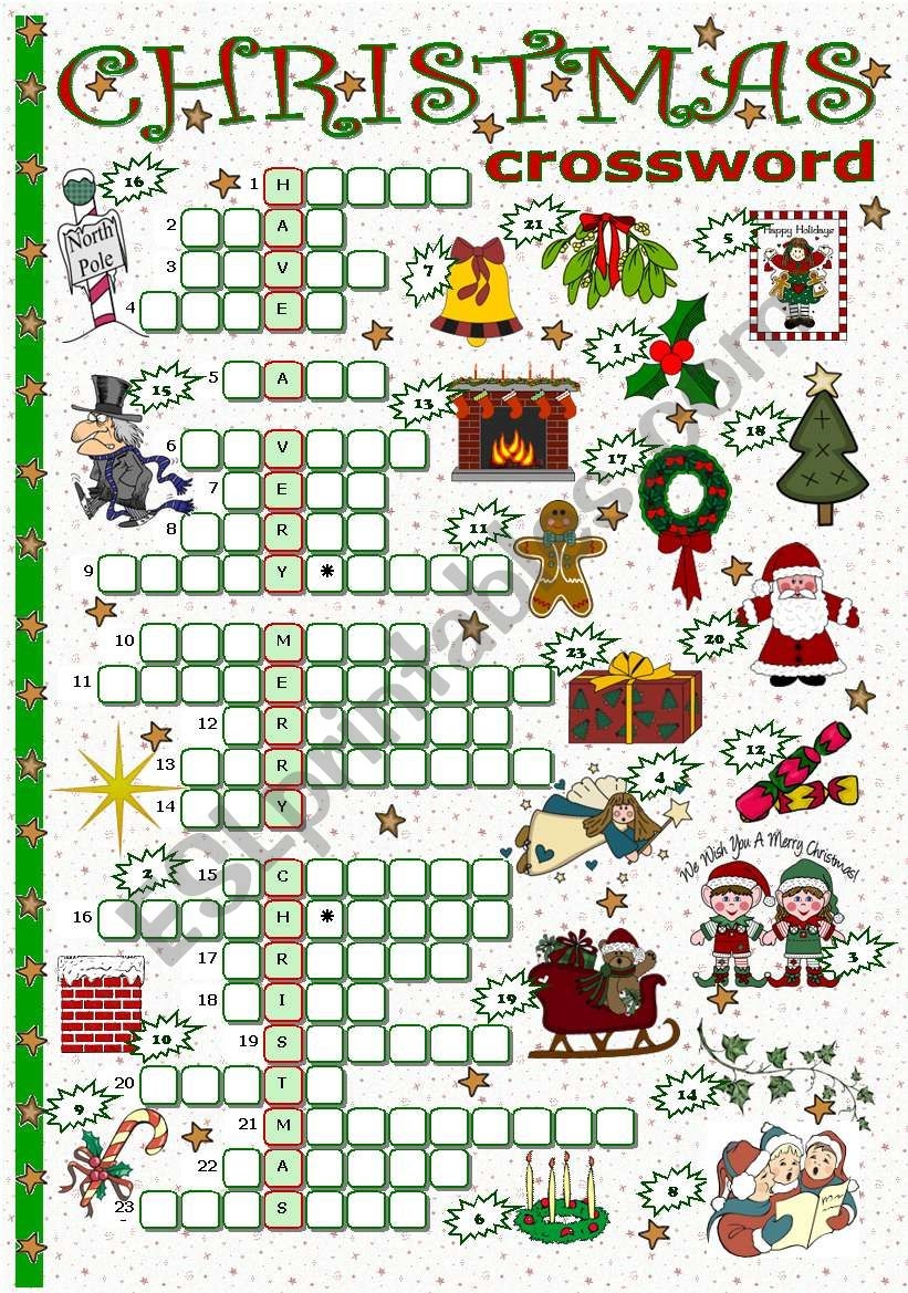 Printable Christmas Crosswords