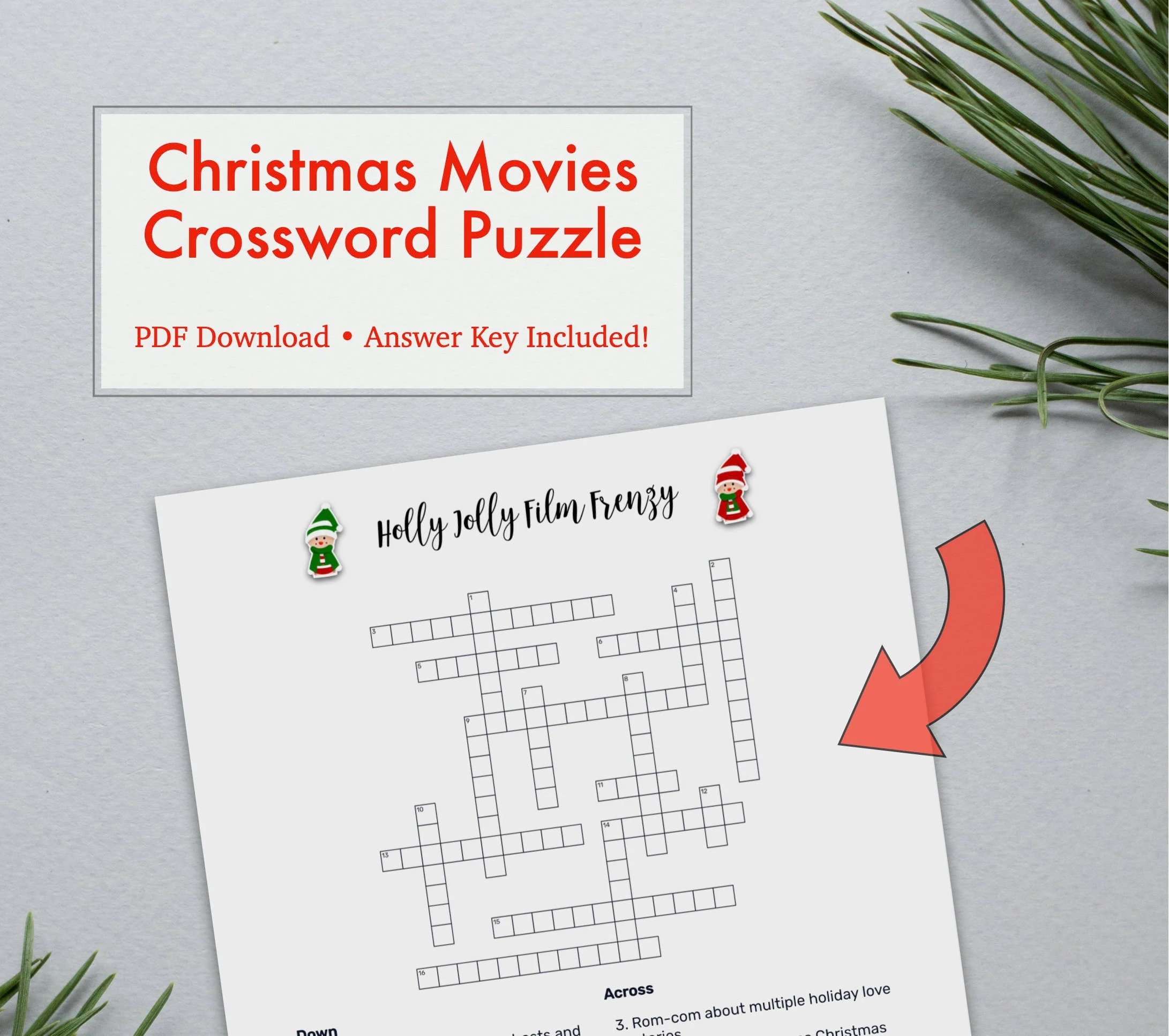 Printable Crossword Puzzles Movies