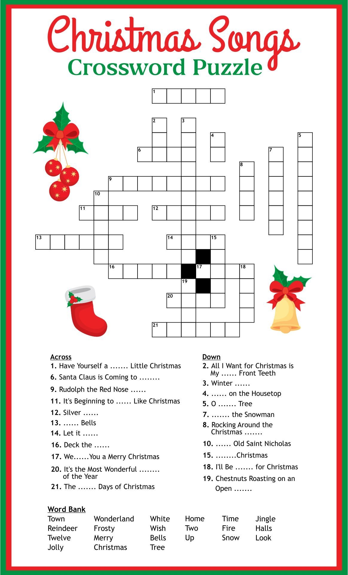 Christmas Song Scramble 14 Free PDF Printables Printablee Christmas Song Scramble 14 Free PDF Printables Printablee