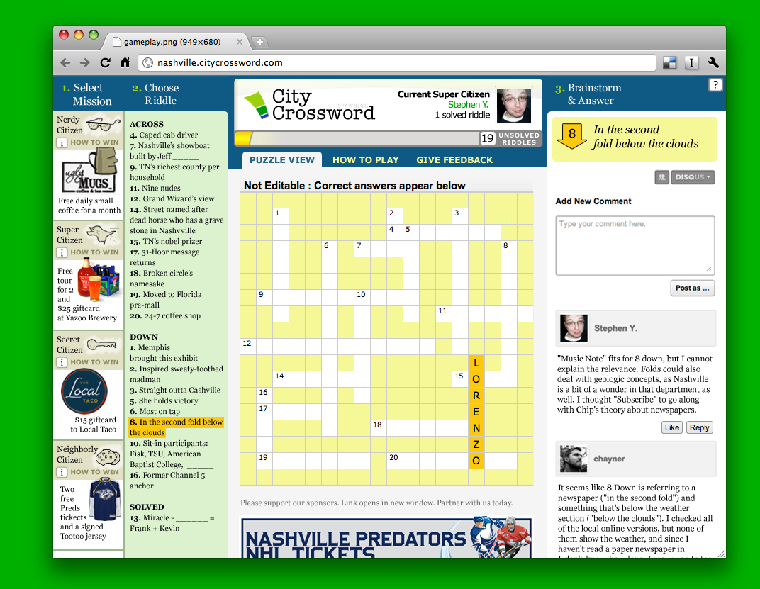 City Crossword Nashville s Citywide Crossword City Crossword Nashville s Citywide Crossword