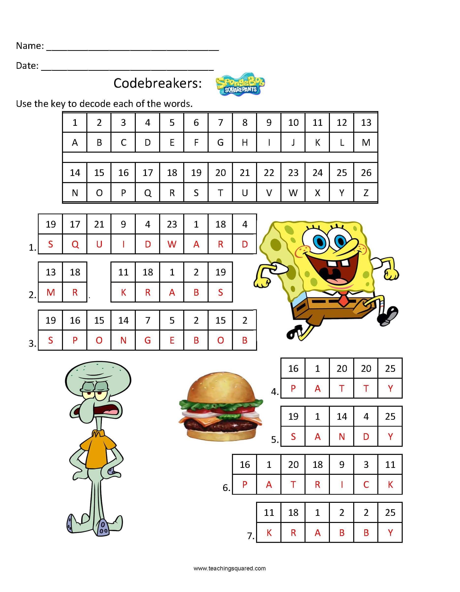 Codebreakers Spongebob Teaching Squared Codebreakers Spongebob Teaching Squared