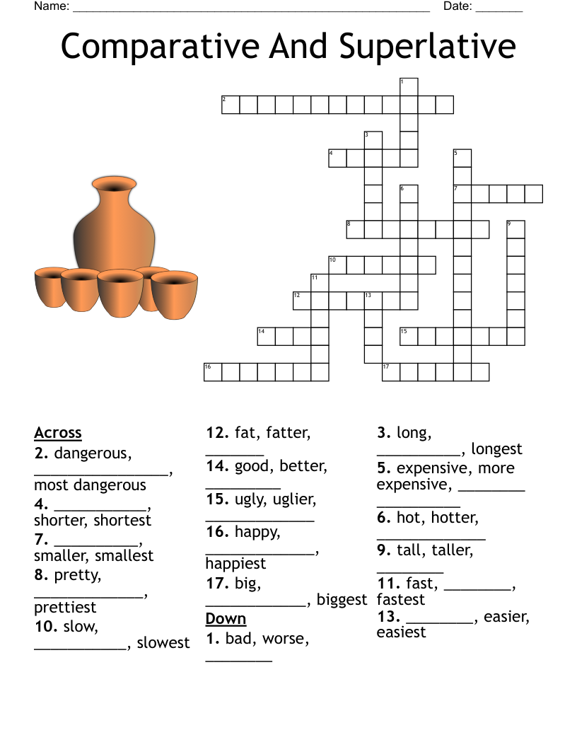 COMPARATIVE ADJECTIVES Crossword WordMint