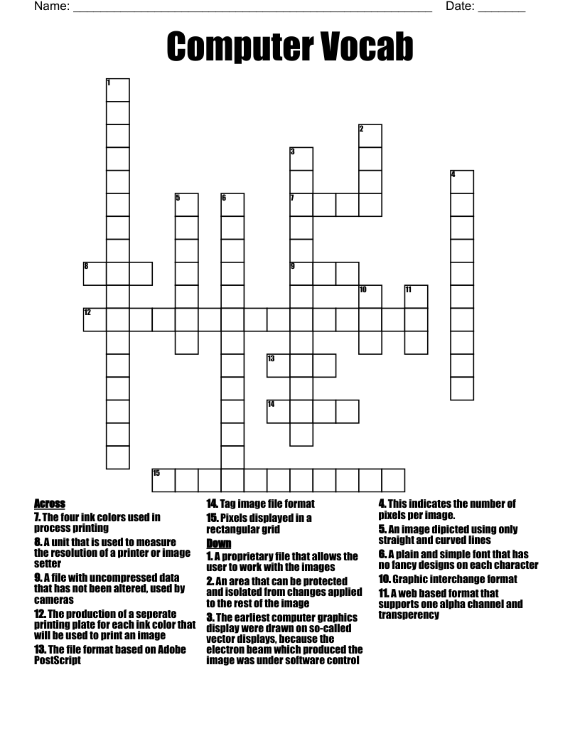 Printable File Crossword Printable File Crossword