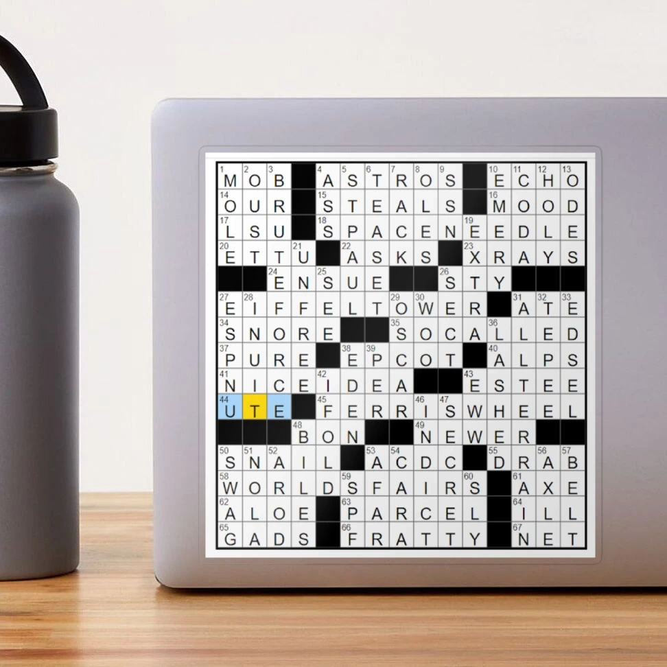 Cossword Puzzle Clue Nyt Sticker By RIAD16 Redbubble