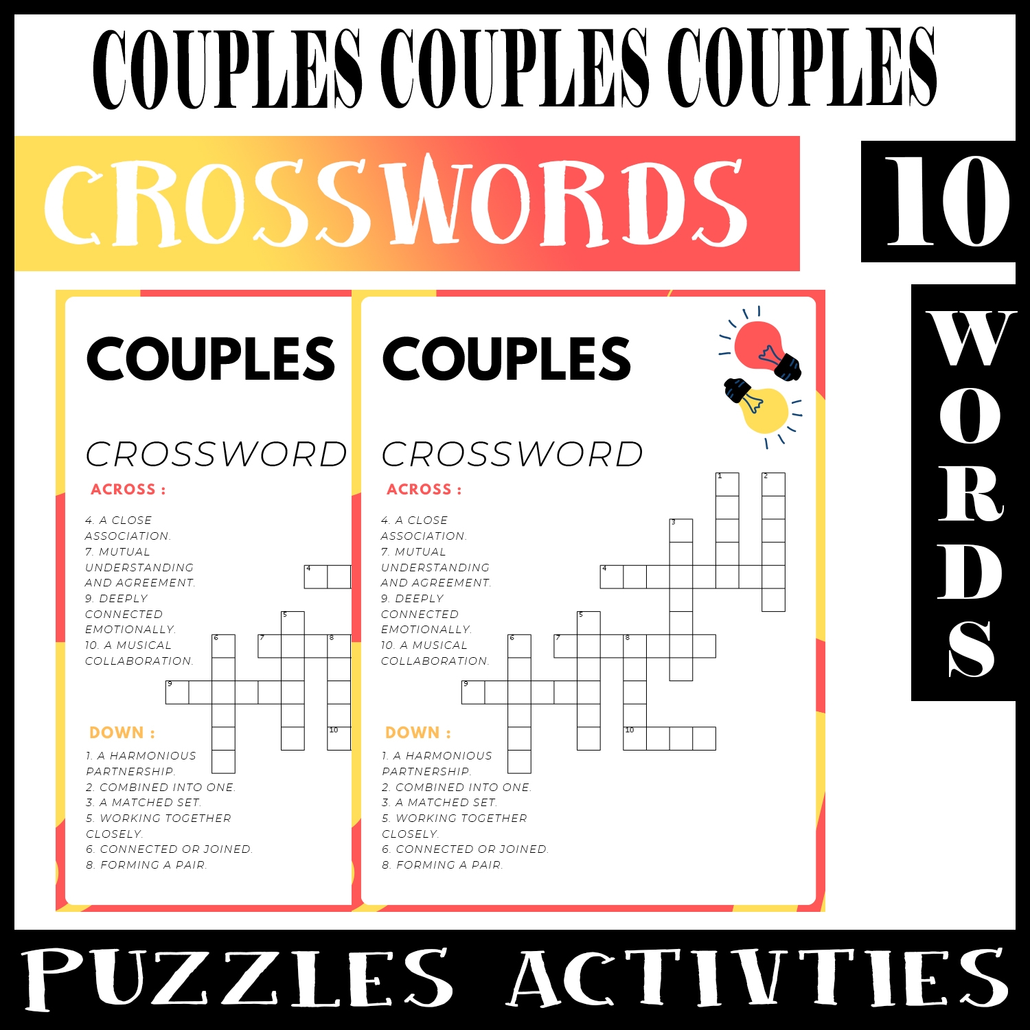 Couples No Prep Crossword Puzzle Worksheet Activity For Morning Work Made By Teachers Couples No Prep Crossword Puzzle Worksheet Activity For Morning Work Made By Teachers