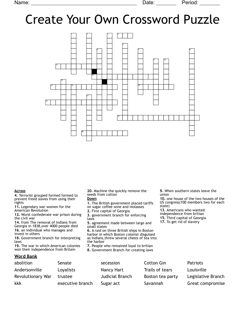 Create Your Own Crossword Puzzle WordMint Create Your Own Crossword Puzzle WordMint
