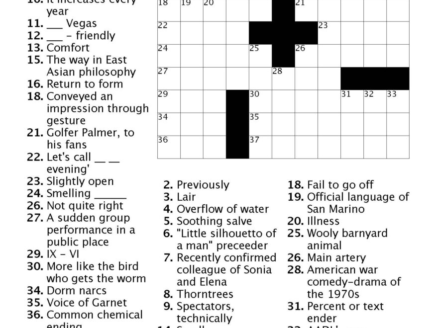 Crossword 10 Ann Arbor District Library