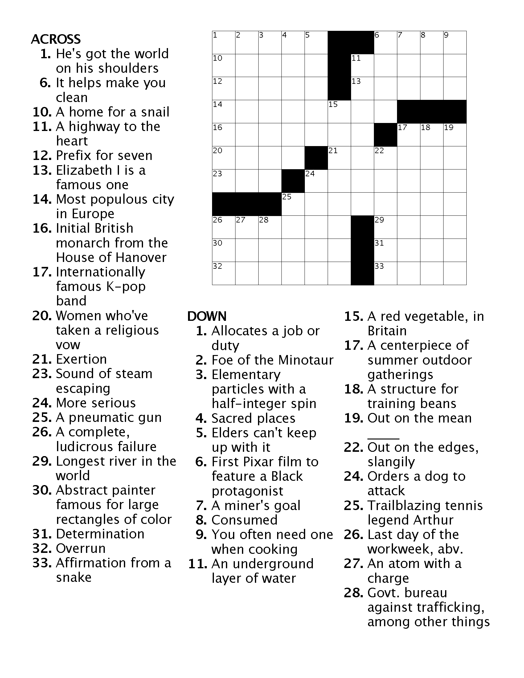 Crossword 2 Ann Arbor District Library