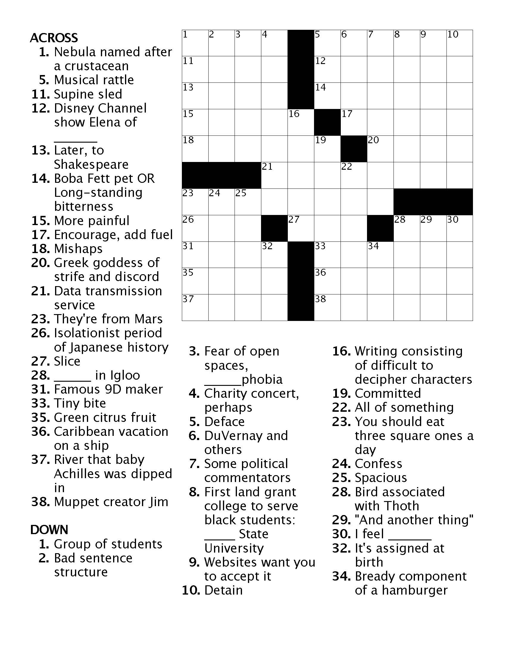 Crossword 6 Ann Arbor District Library Crossword 6 Ann Arbor District Library