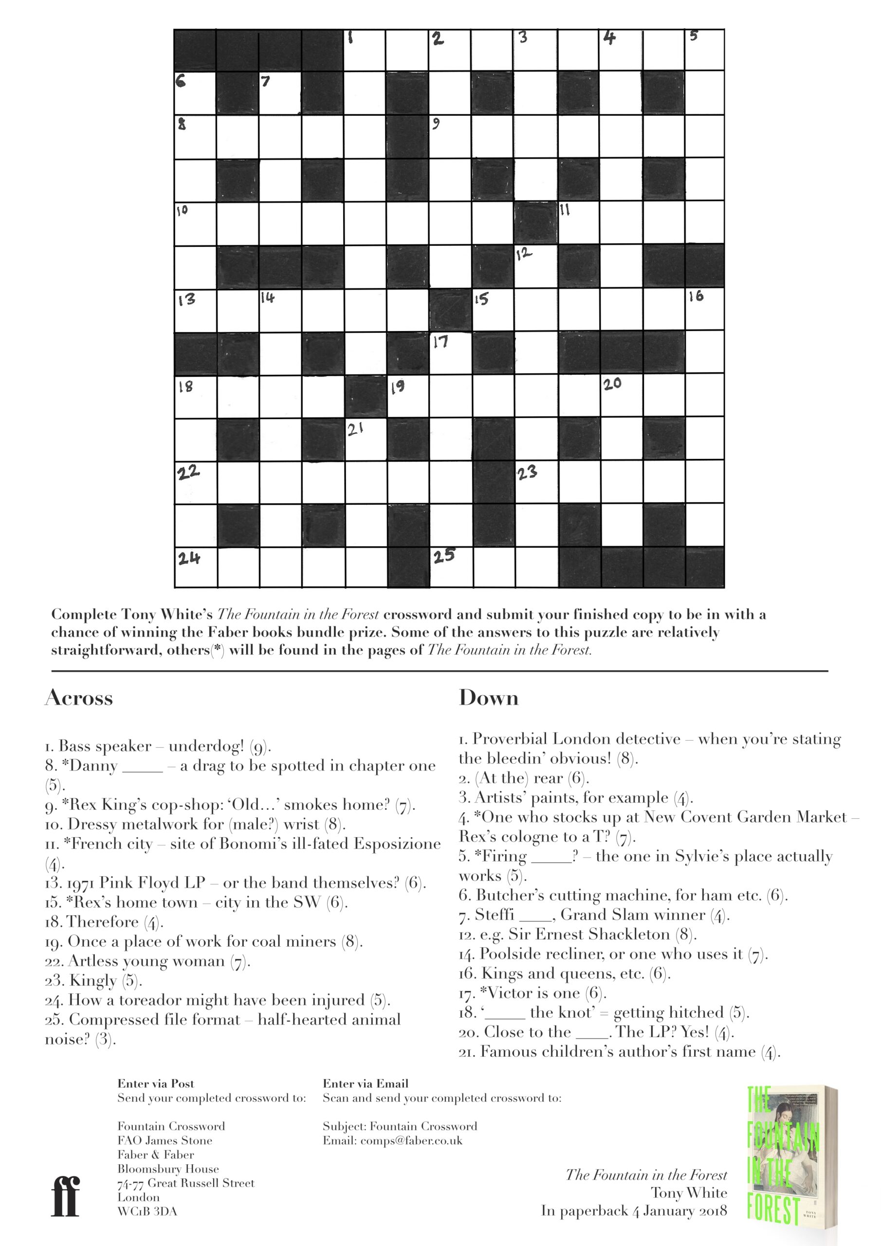 Crossword Competition Piece Of Paper Press Tonywhite london