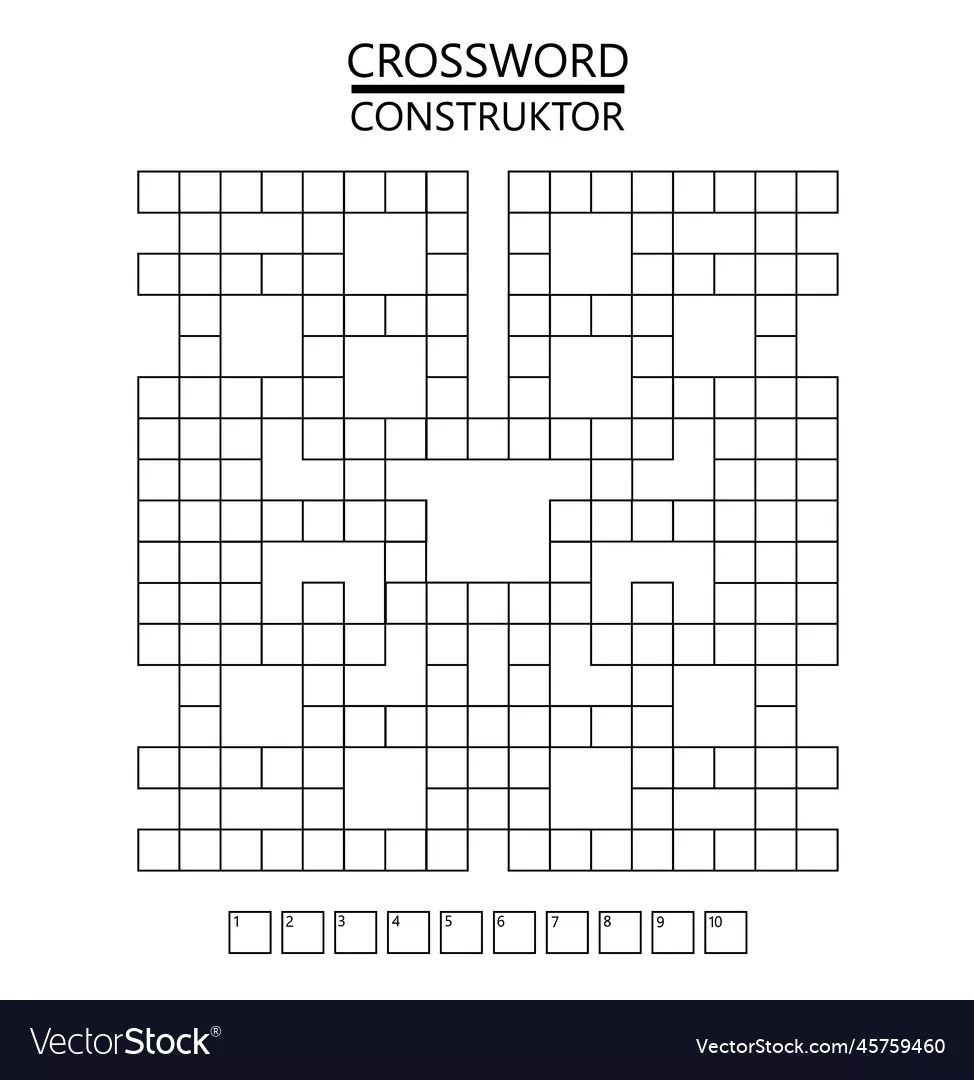 Crossword Constructor Puzzle Squares Empty Set Vector Image Crossword Constructor Puzzle Squares Empty Set Vector Image