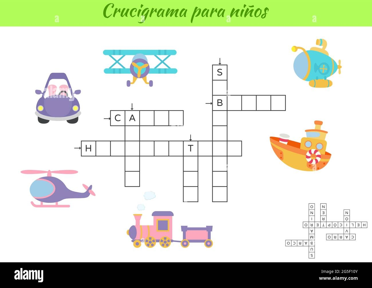 Crossword For Kids In Spanish With Pictures Of Transport Educational Game For Study Spanish Language And Words Children Activity Printable Worksheet Stock Vector Image Art Alamy Crossword For Kids In Spanish With Pictures Of Transport Educational Game For Study Spanish Language And Words Children Activity Printable Worksheet Stock Vector Image Art Alamy
