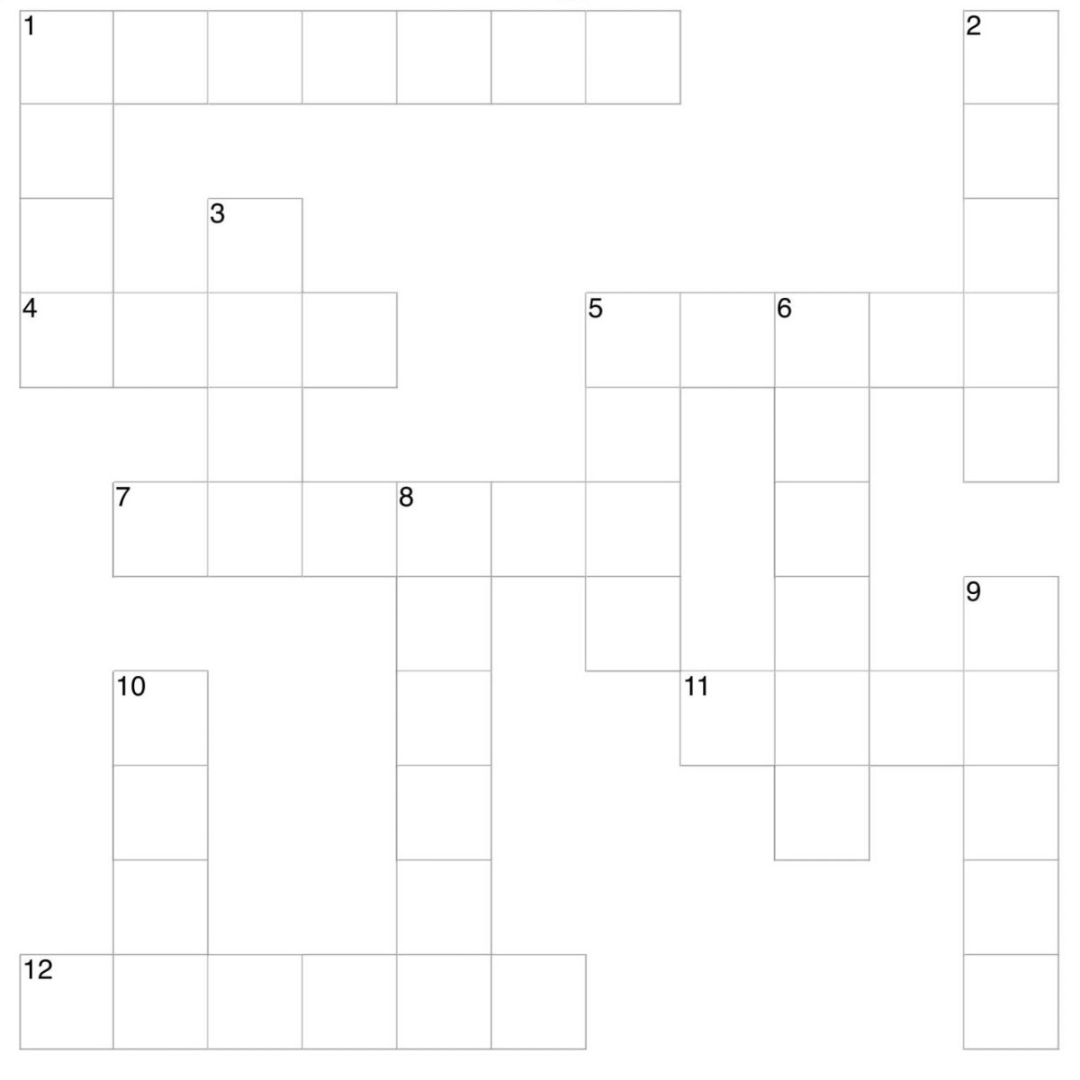 Printable Blank Crossword Puzzle Printable Blank Crossword Puzzle