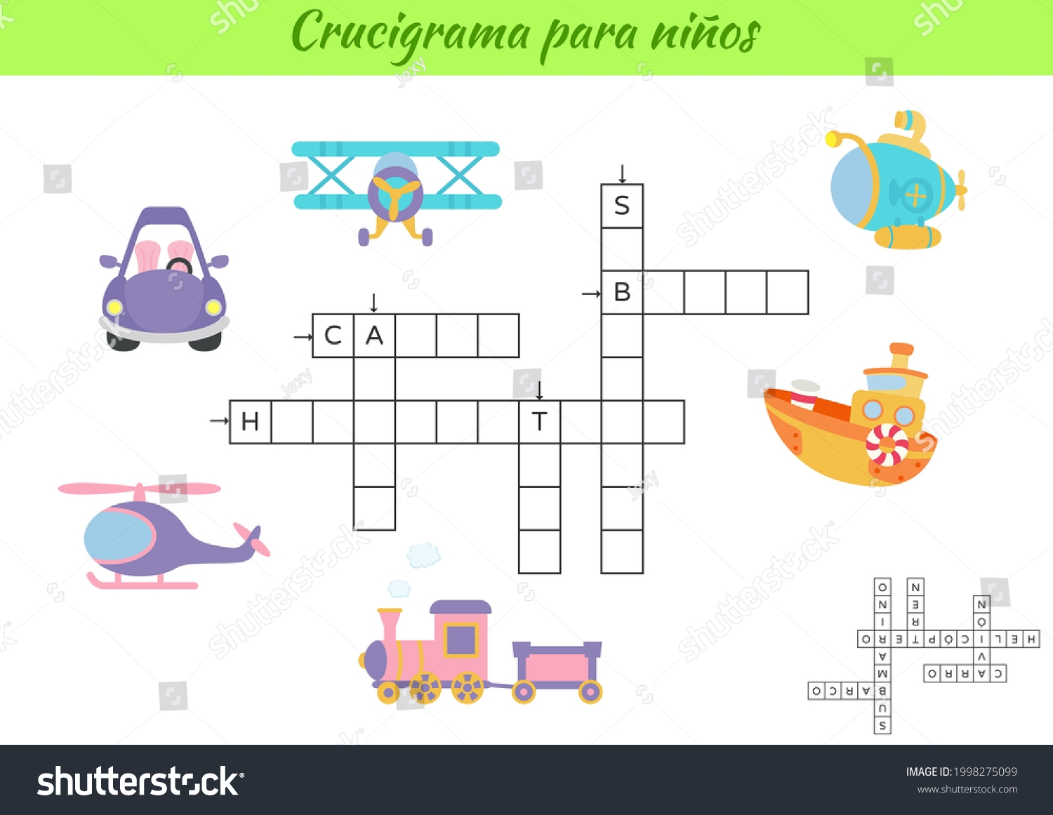 Crossword Kids Spanish Pictures Transport Educational Stock Vector Royalty Free 1998275099 Shutterstock Crossword Kids Spanish Pictures Transport Educational Stock Vector Royalty Free 1998275099 Shutterstock