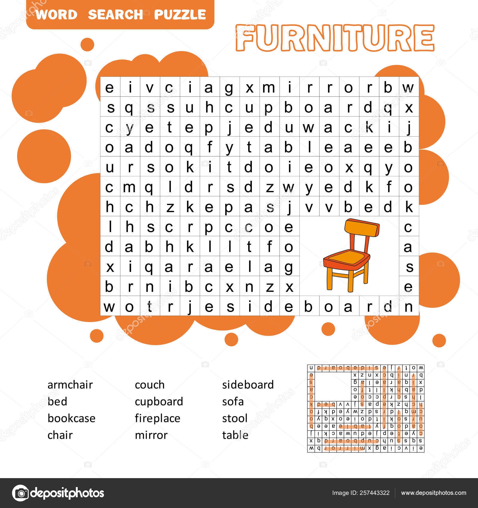 Crossword Living Room Learning English Words Stock Vector By Brill 257443322 Crossword Living Room Learning English Words Stock Vector By Brill 257443322