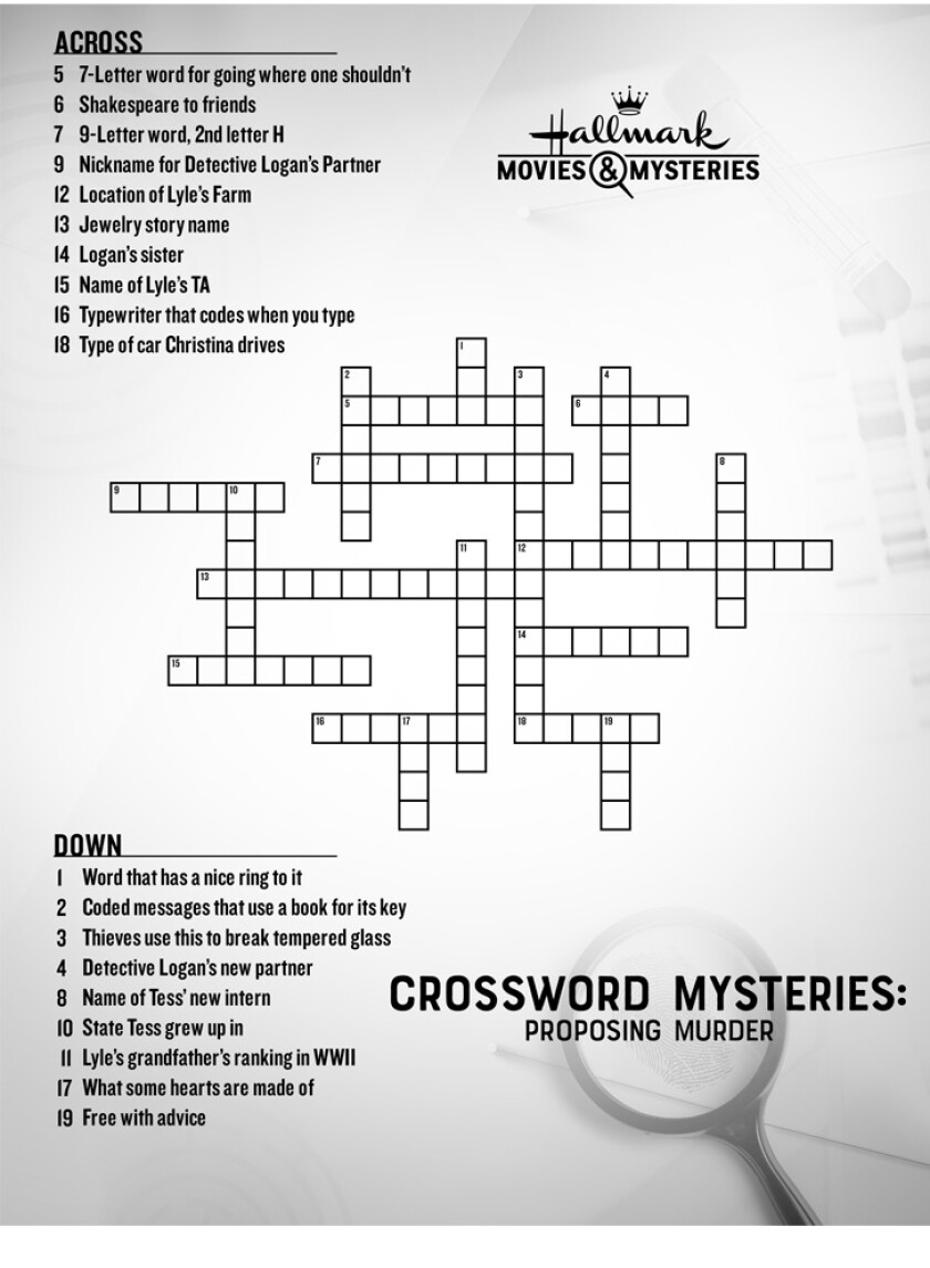 Crossword Mysteries Proposing Murder Crossword Crossword Mysteries Proposing Murder