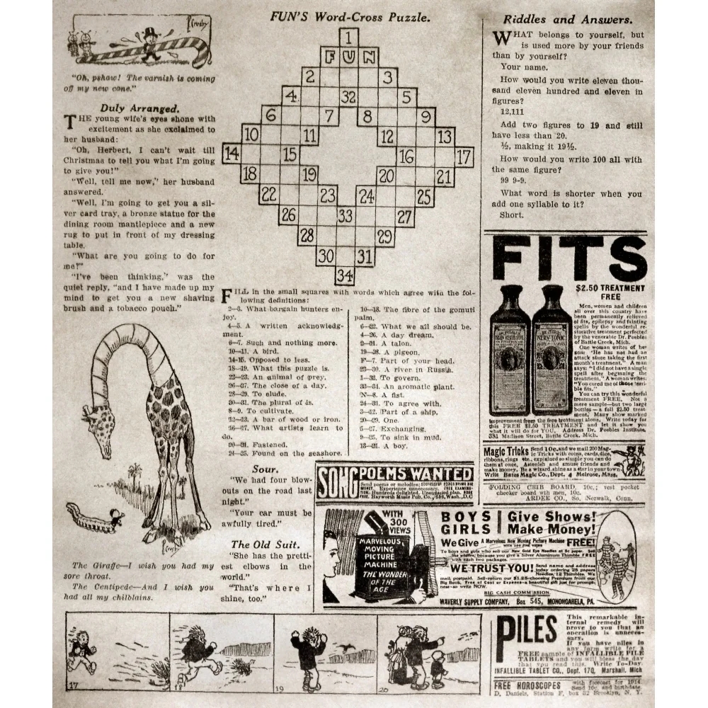 Crossword Puzzle 1913 Npage From The Fun Supplement Of The Sunday Edition Of The New York World 21 December 1913 Bed Bath Beyond 36396672 Crossword Puzzle 1913 Npage From The Fun Supplement Of The Sunday Edition Of The New York World 21 December 1913 Bed Bath Beyond 36396672