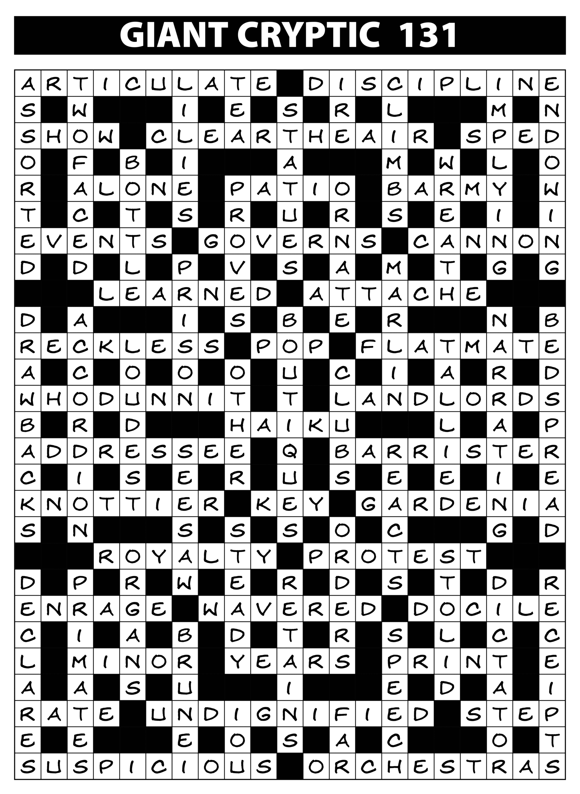 Printable Cryptic Crossword Printable Cryptic Crossword