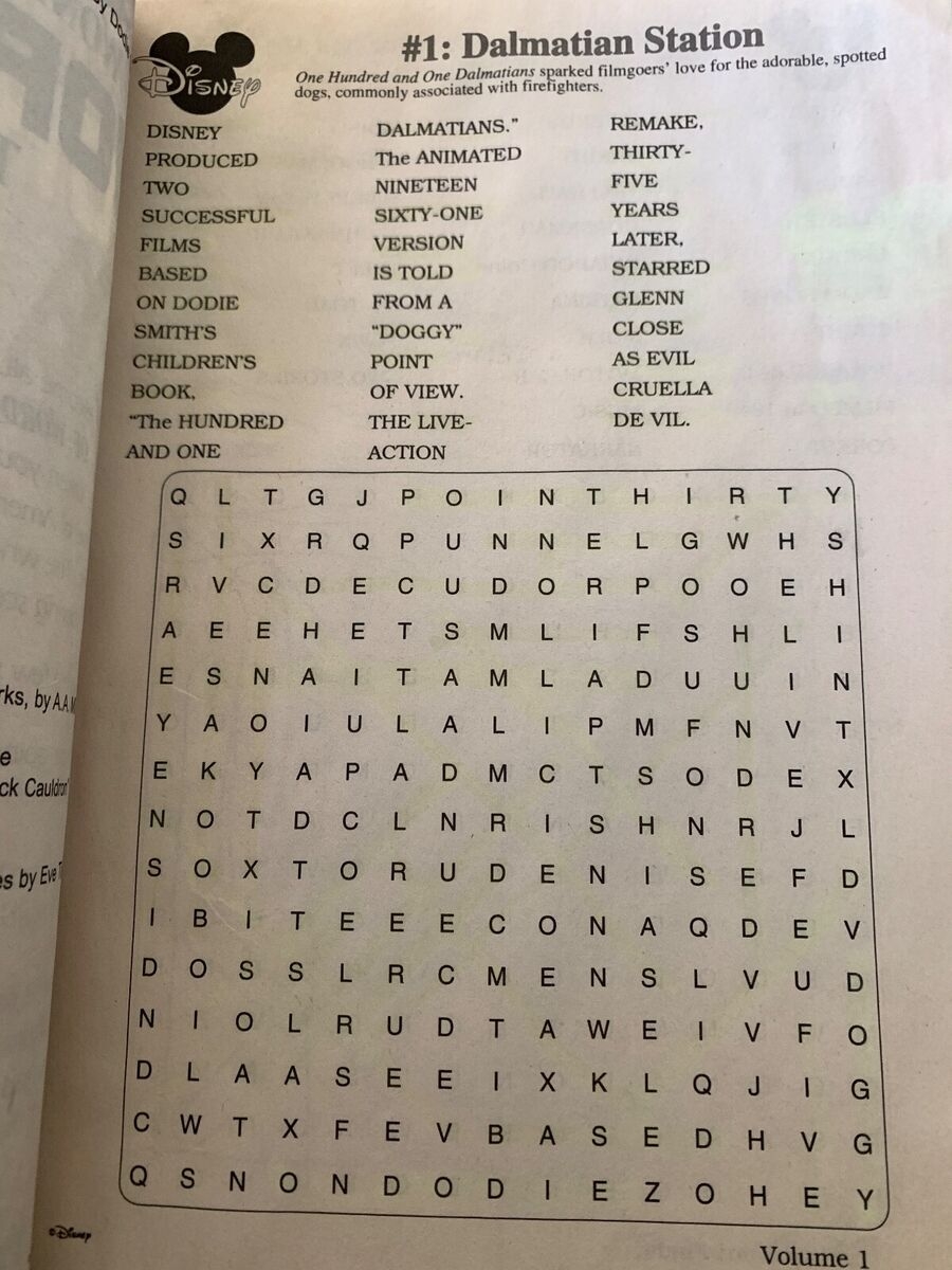 Crossword Puzzle Disneys Wonderful World Of Word Finds The Animated Movies VTG EBay Crossword Puzzle Disneys Wonderful World Of Word Finds The Animated Movies VTG EBay