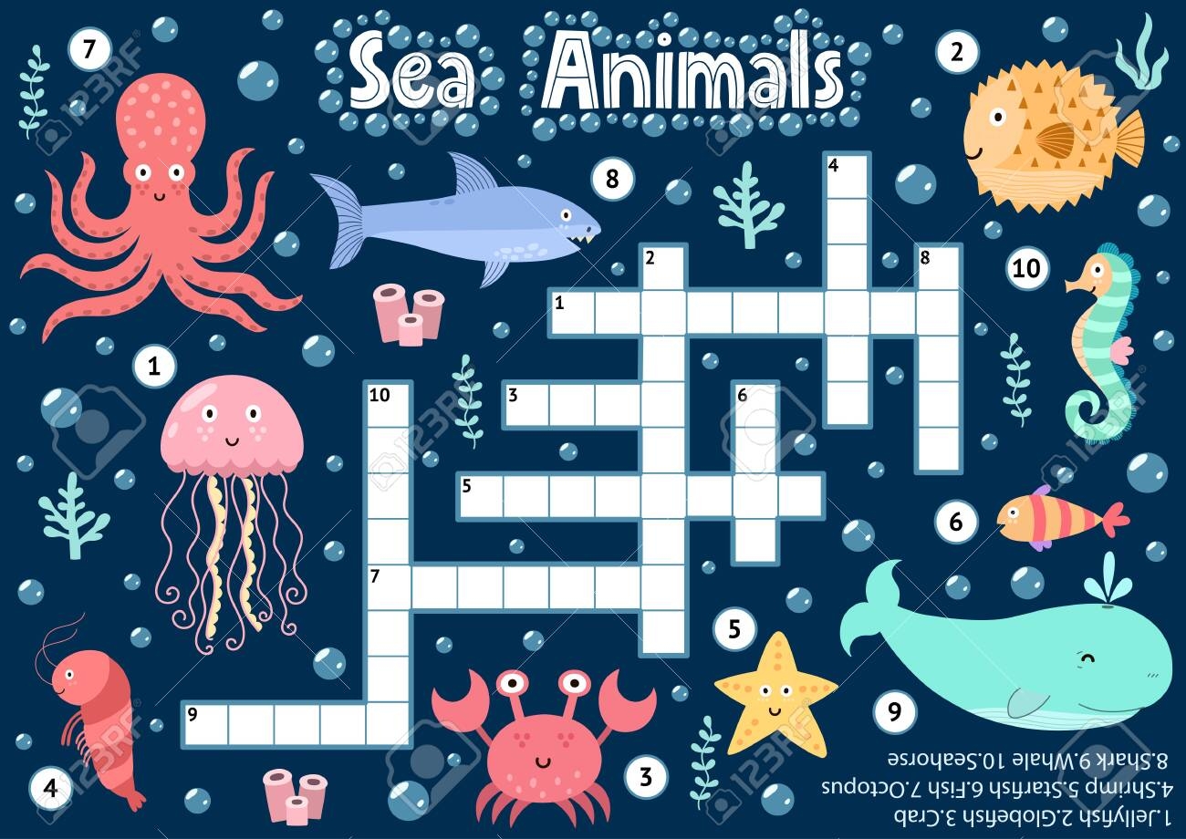 Crossword Puzzle Game Of Sea Animals For Kids Underwater Logical Activity Sheet For School And Preschool Colorful Printable Worksheet For Children Vector Illustration Royalty Free SVG Cliparts Vectors And Stock Illustration Image Crossword Puzzle Game Of Sea Animals For Kids Underwater Logical Activity Sheet For School And Preschool Colorful Printable Worksheet For Children Vector Illustration Royalty Free SVG Cliparts Vectors And Stock Illustration Image