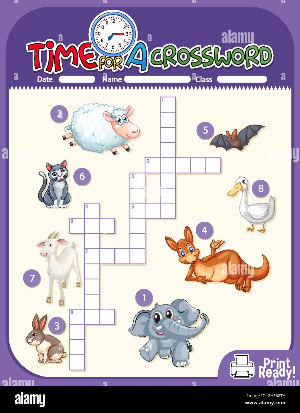 Crossword Puzzle Game Template About Animals Illustration Stock Vector Image Art Alamy Crossword Puzzle Game Template About Animals Illustration Stock Vector Image Art Alamy