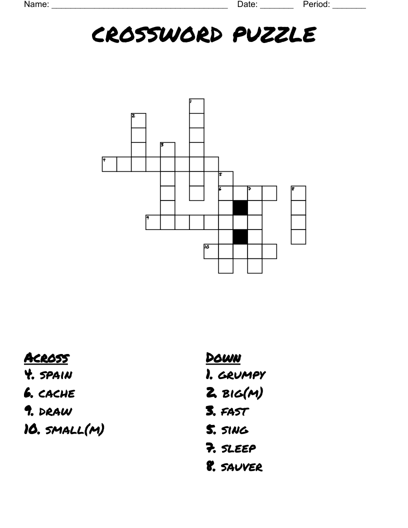 Crossword Puzzle WordMint Crossword Puzzle WordMint
