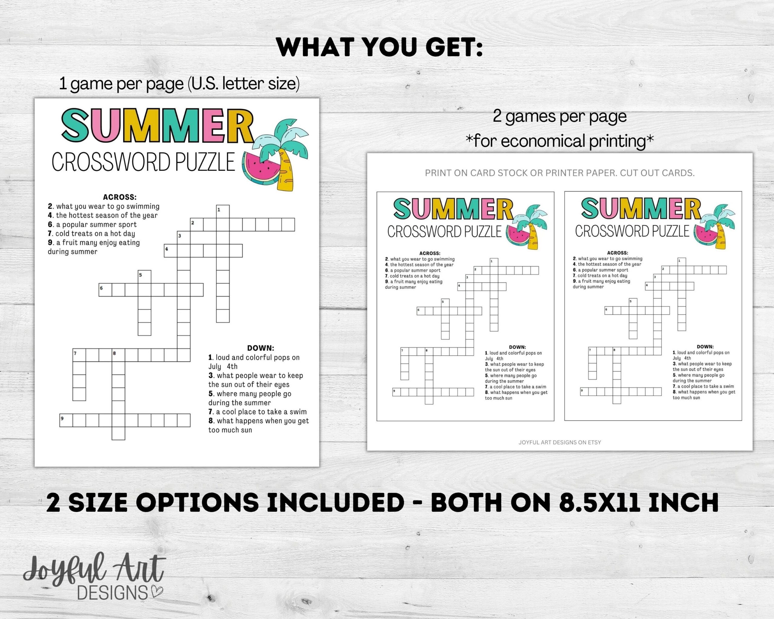 Printable Summer Crossword Printable Summer Crossword