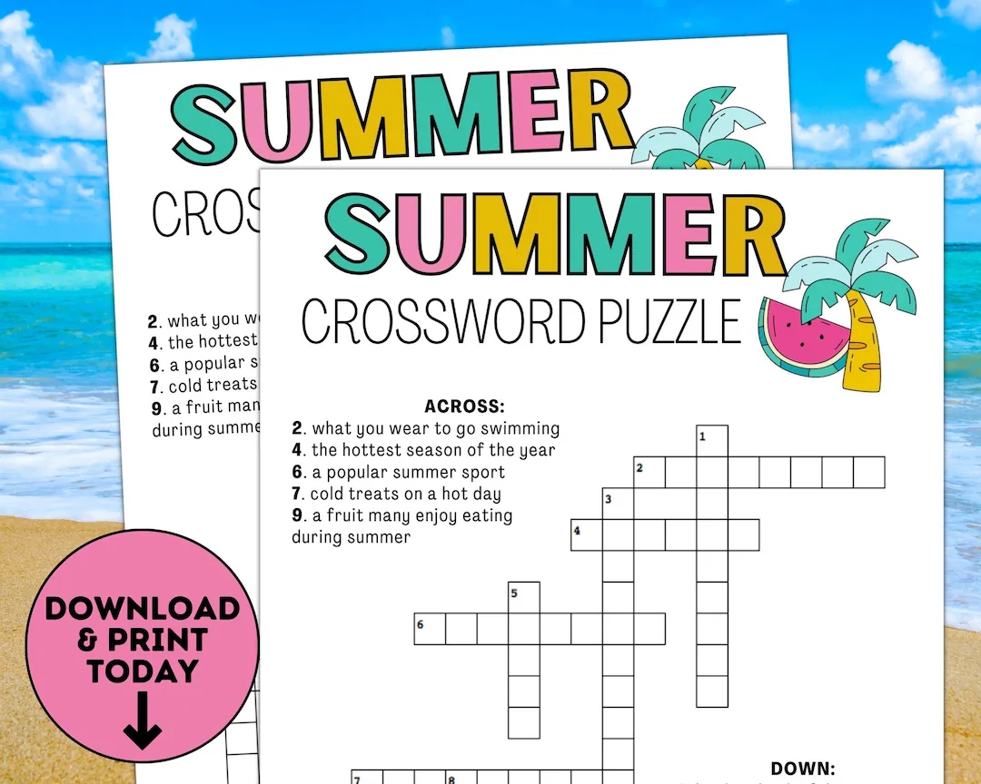 Crossword Summer Game Summer Party Game Printable Summertime Game Summer Activities For Kids Adults Beach Game Pool Party Etsy Crossword Summer Game Summer Party Game Printable Summertime Game Summer Activities For Kids Adults Beach Game Pool Party Etsy