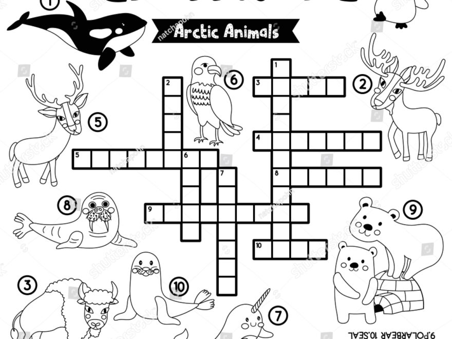 Crosswords Puzzle Game Arctic Animals Preschool Stock Vector Royalty Free 1529327027 Shutterstock