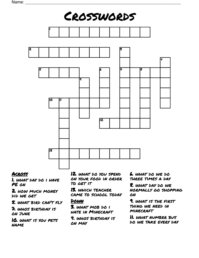 Crosswords WordMint Crosswords WordMint