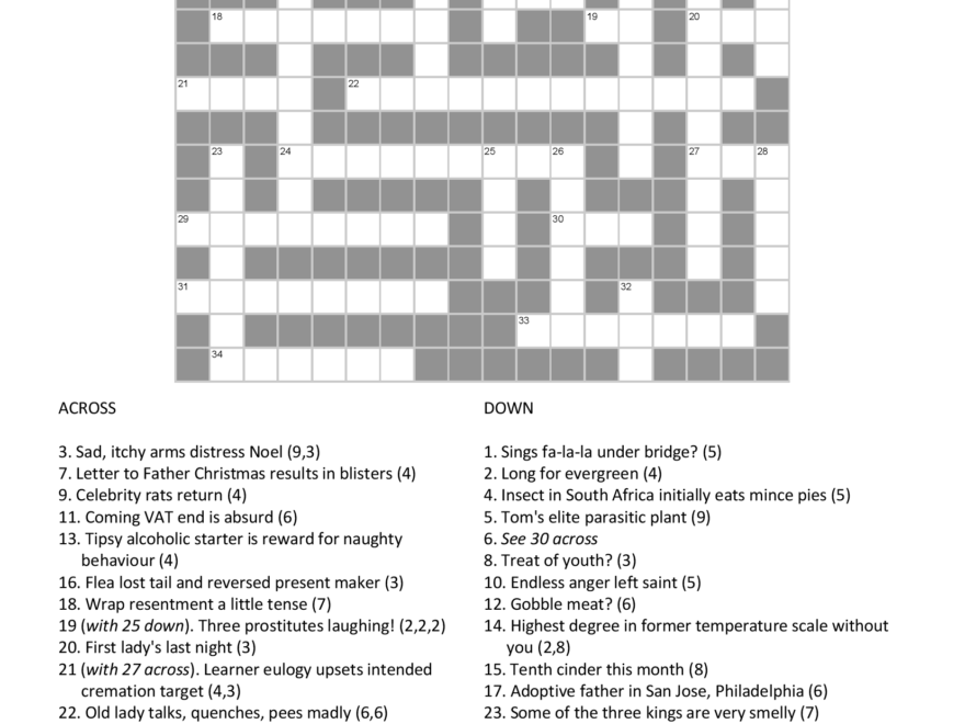 Cryptic Crossword Primer For Christmas The Dreams Of Gerontius