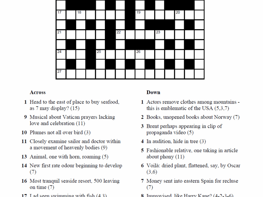 Cryptic Crosswords Commoner Crosswords Page 2