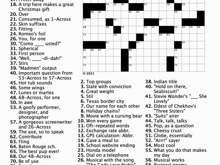 Custom Crossword Puzzle By New York Times Constructor For Birthday Anniversary Proposal Wedding Etsy