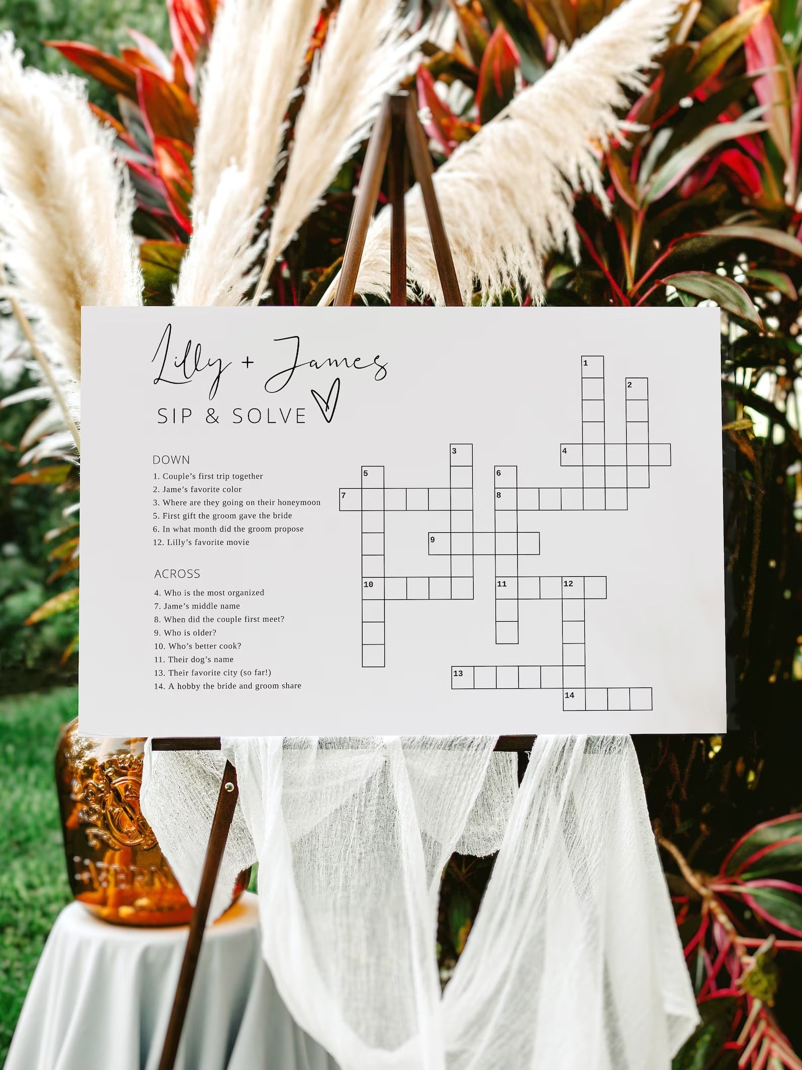 Custom Wedding Crossword Puzzle Template Custom Wedding Crossword Puzzle Template