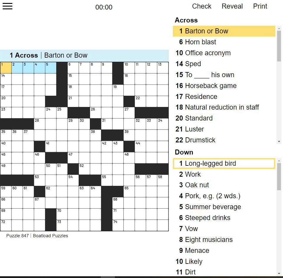 Printable Daily Commuter Crossword Puzzles