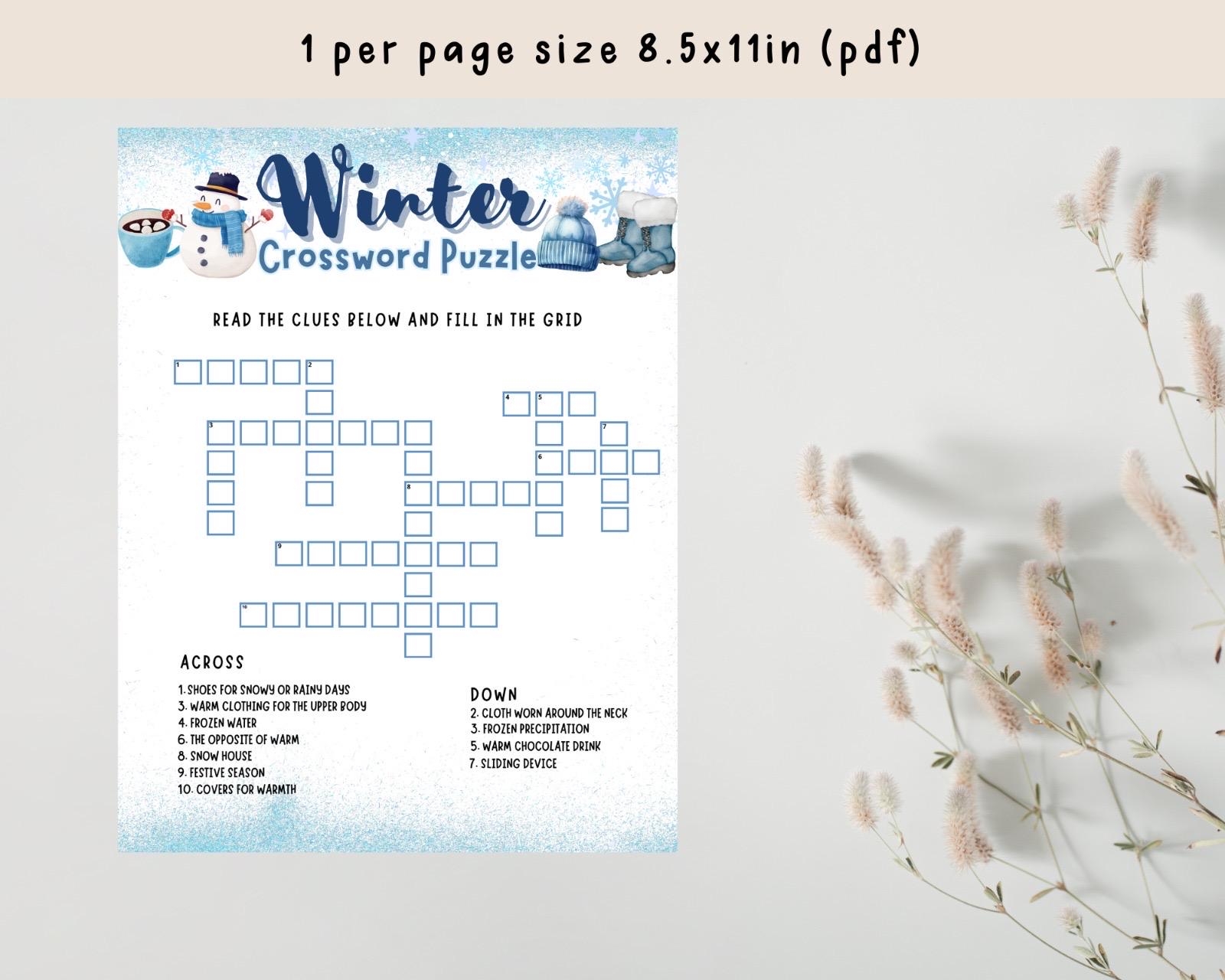 Printable Crossword Puzzle For December 10 2025