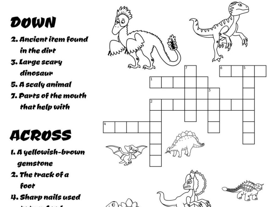 Dinosaur Crossword Puzzle Beeloo Printable Crafts And Activities For Kids