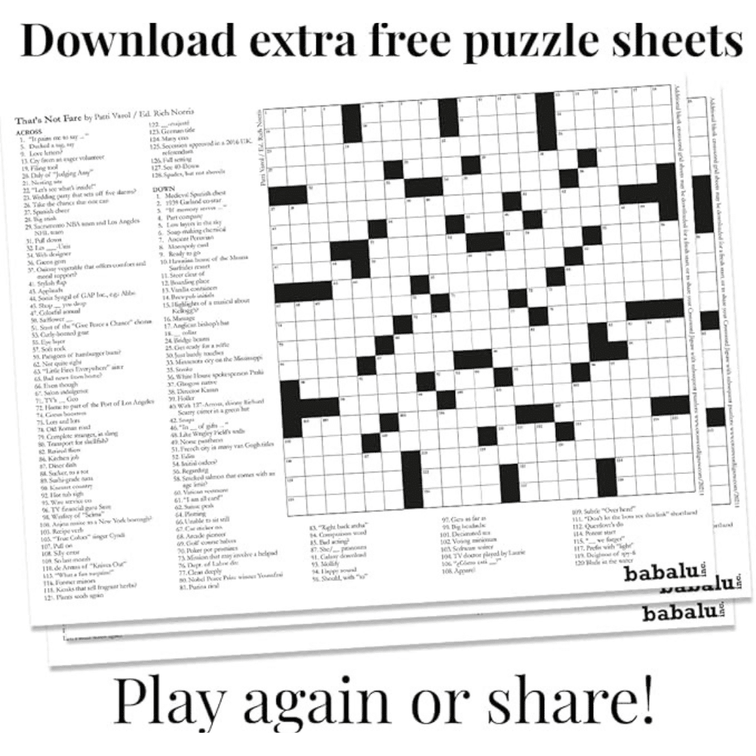 Dual Challenge Crossword Jigsaw Puzzle Music From Great Movies Tin Lizzies