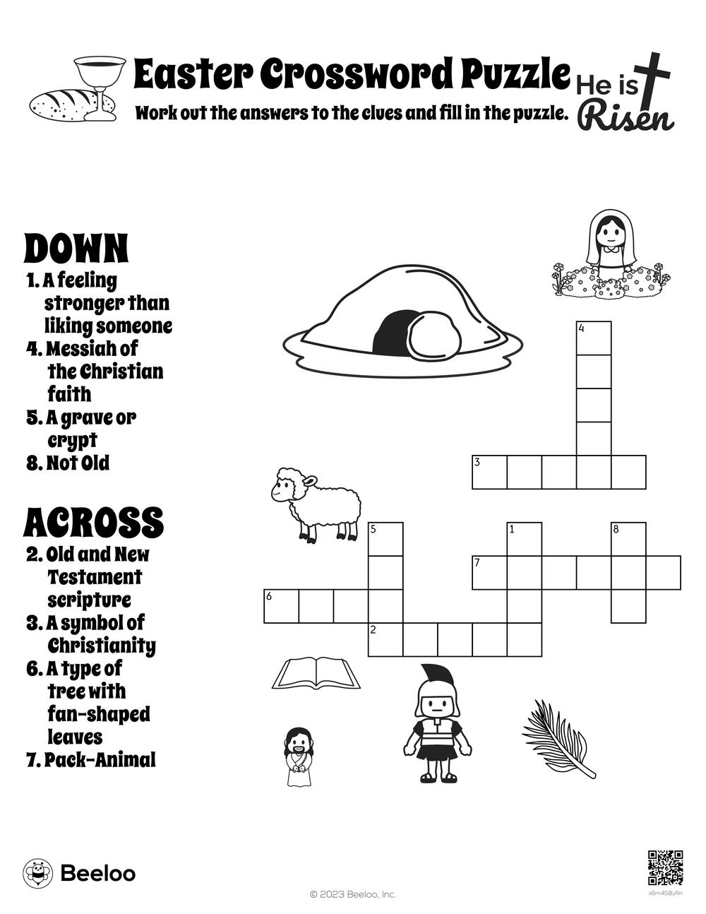 Easter Crossword Puzzle Beeloo Printable Crafts And Activities For Kids