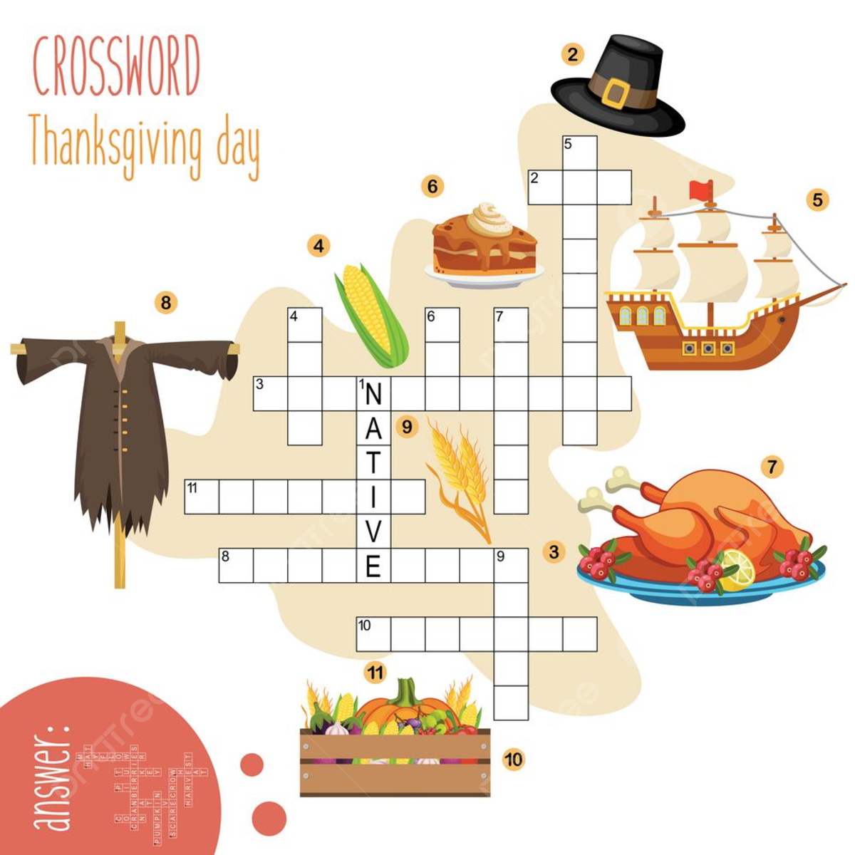 Easy Crossword Puzzle Thanksgiving Day Template Download On Pngtree Easy Crossword Puzzle Thanksgiving Day Template Download On Pngtree