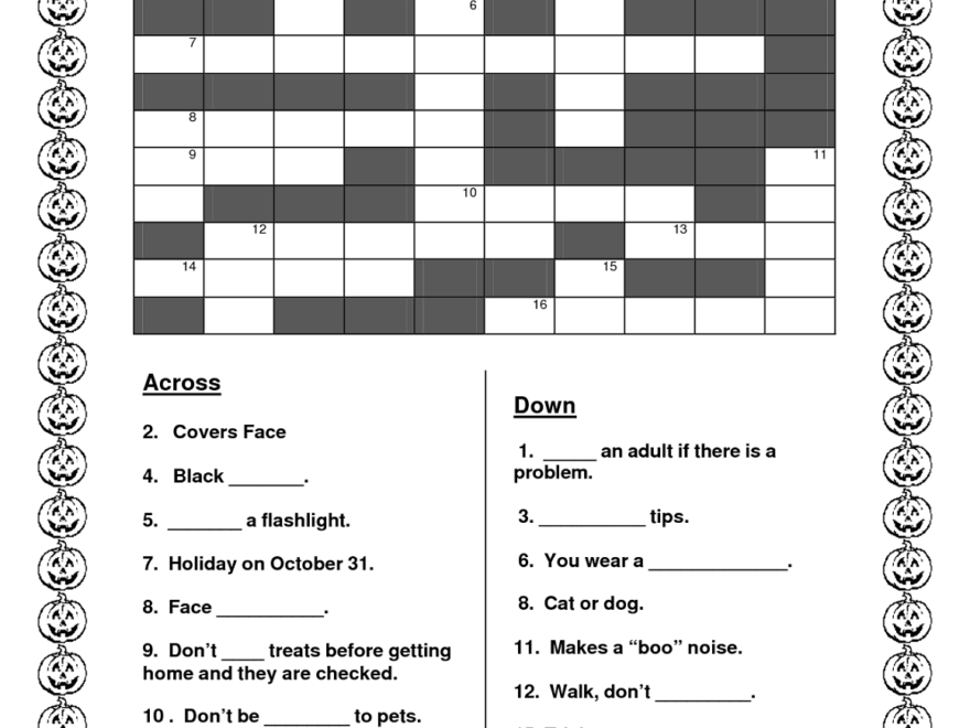 Easy Crosswords For Kids To Print Activity Shelter