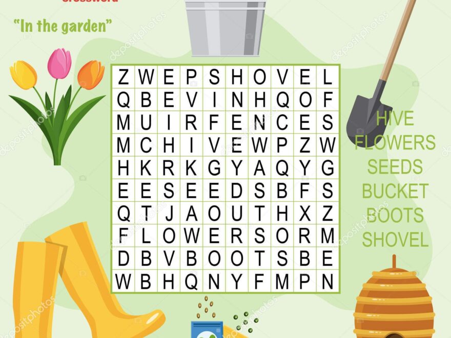 Easy Word Search Crossword Puzzle In Garden Children Elementary Middle Stock Vector By yekaterinalim 359173592