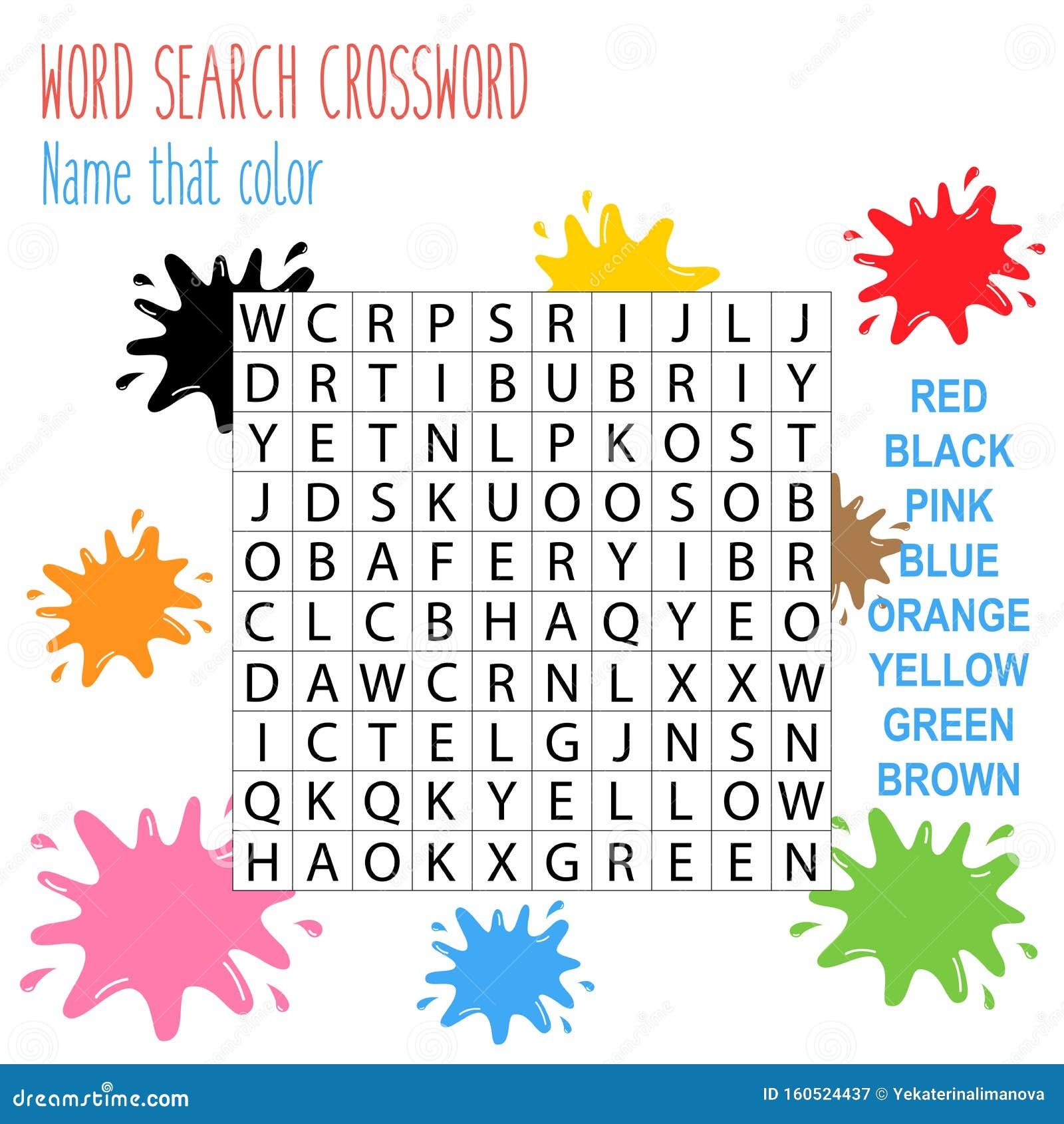 Easy Word Search Crossword Puzzle Name That Color Stock Vector Worksheets Library Easy Word Search Crossword Puzzle Name That Color Stock Vector Worksheets Library