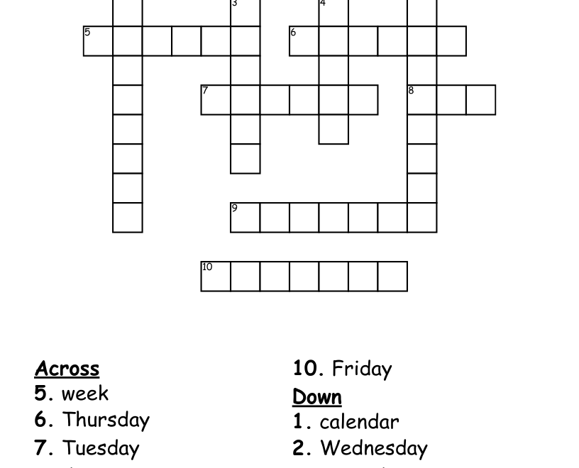 El Calendario Crossword WordMint
