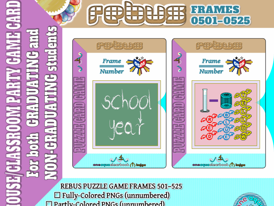 END OF YEAR GRADUATION Rebus Puzzle Party Game Cards 501 525 Made By Teachers