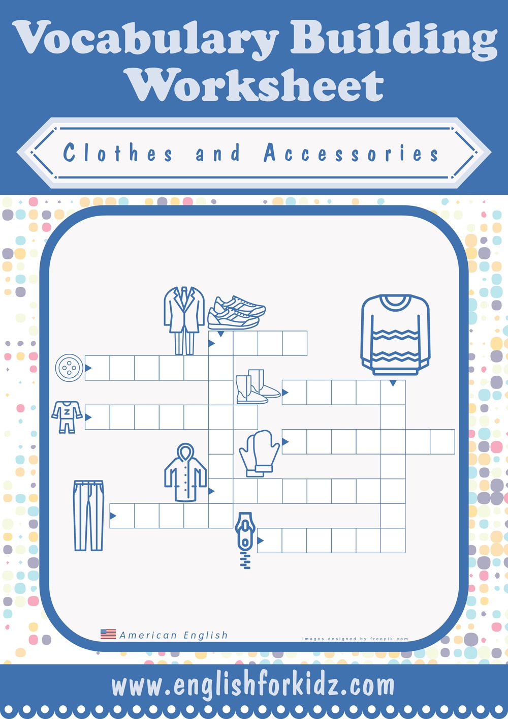 English For Kids Step By Step Clothes And Accessories Crossword Puzzles English For Kids Step By Step Clothes And Accessories Crossword Puzzles